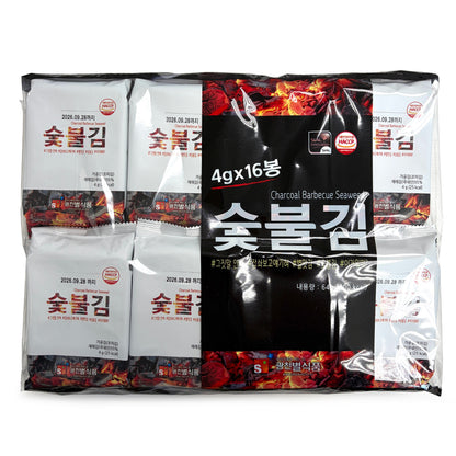 Star Gim Seasoned Sliced Seaweeds Charcoal Barbecue (4g x16pk)