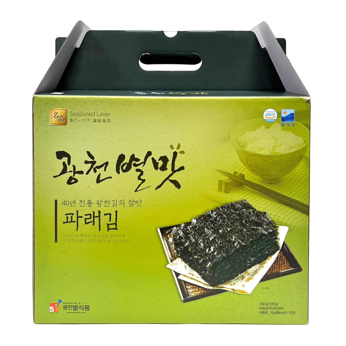 Star Gim Seasoned Sliced Seaweeds Parae (15g x12pk)