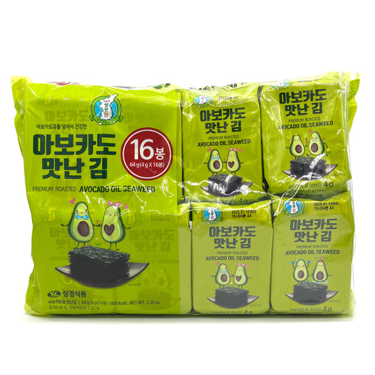 SungGyung Seasoned Sliced Seaweeds Avocado (4g x16pk)