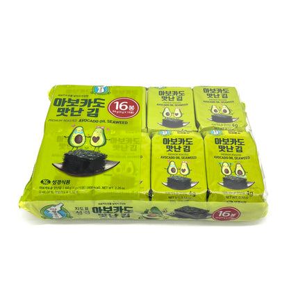 SungGyung Seasoned Sliced Seaweeds Avocado (4g x16pk)