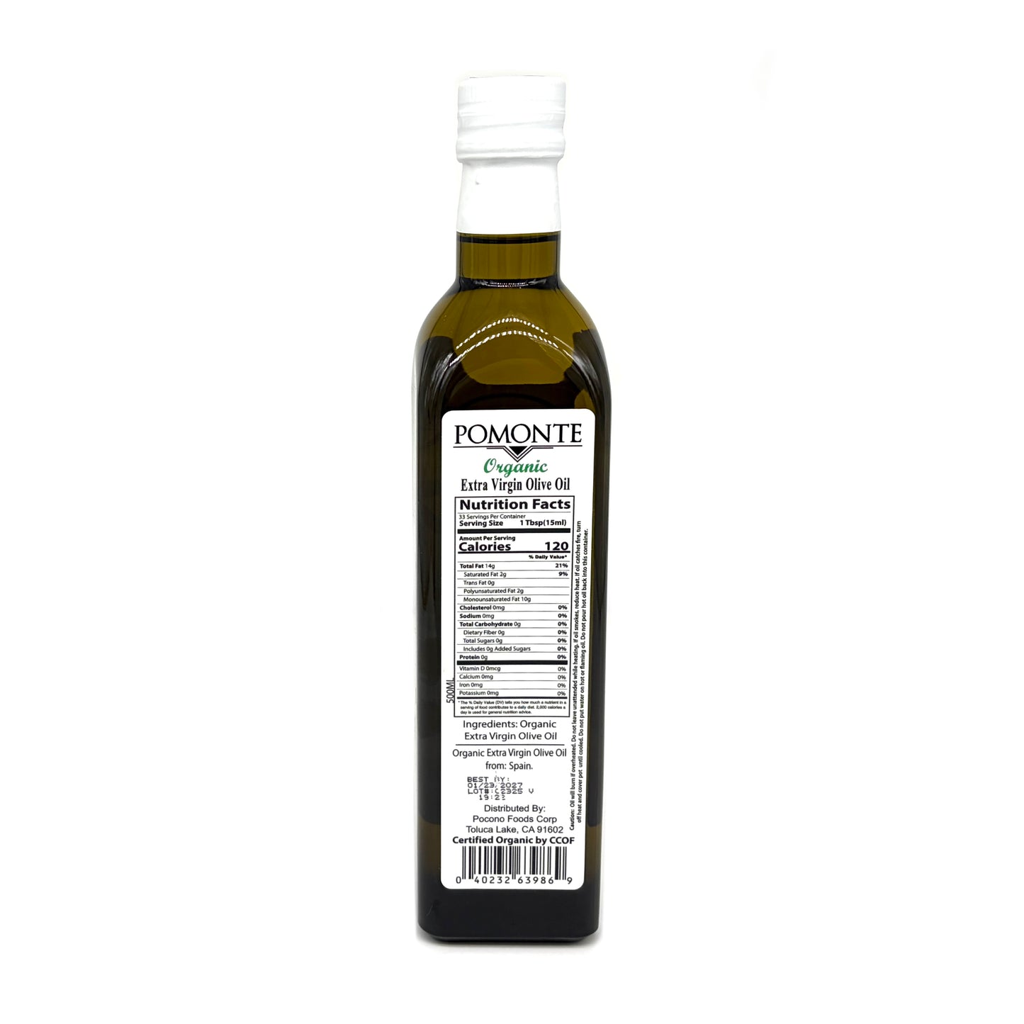 Pomonte Organic Extra Virgin Olive Oil (0.5 Liter)
