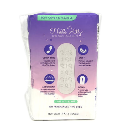 Hello Kitty Real Silky Long Liner Soft cover & Ultra-Thin (40pads)