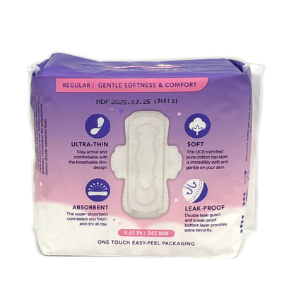 Hello Kitty My Real Cotten Pads Certified Organic Cotten Cover Regular (14pads)