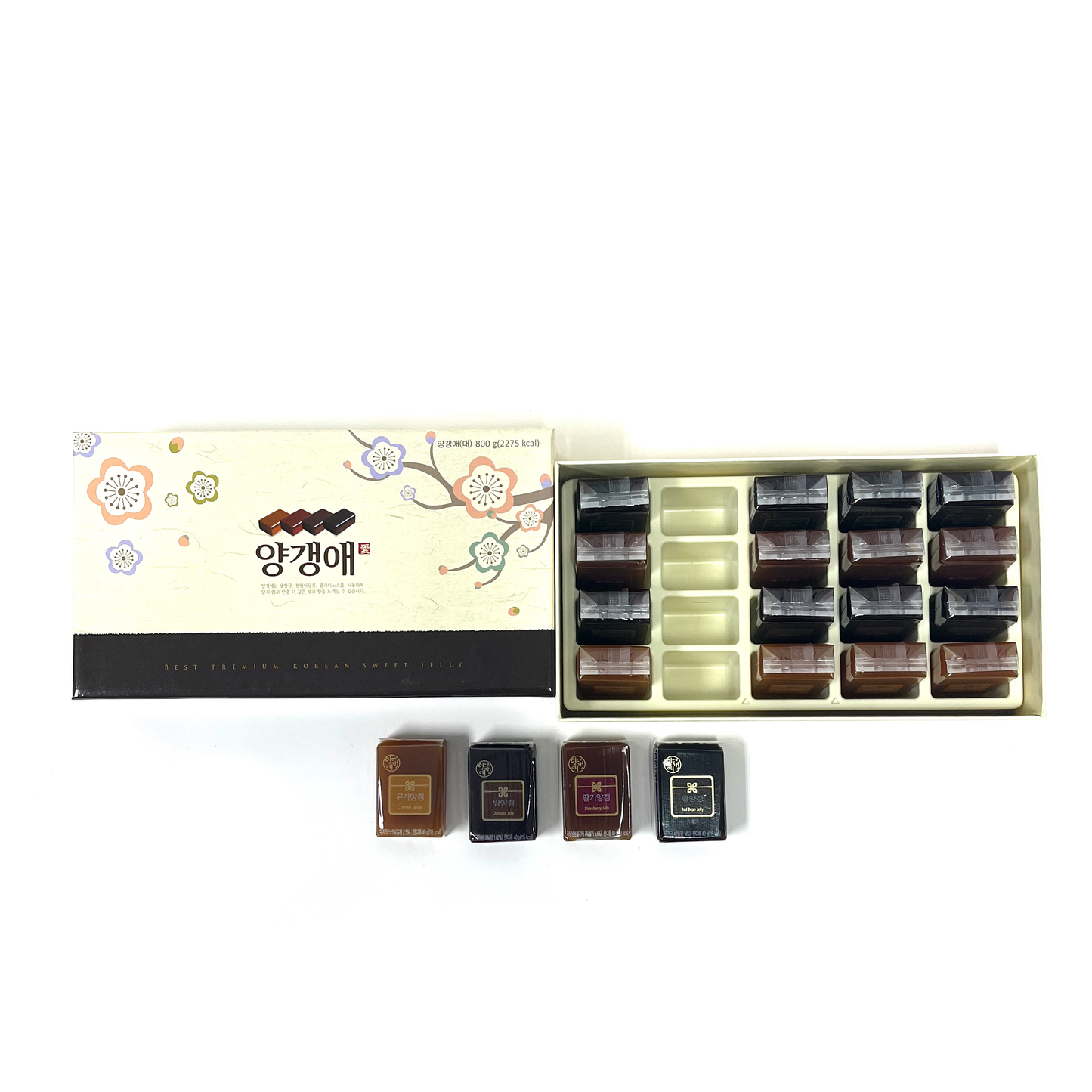Yangaengae Korean Traditional Jelly Set 4 Flavor (40g x20/ 800g)
