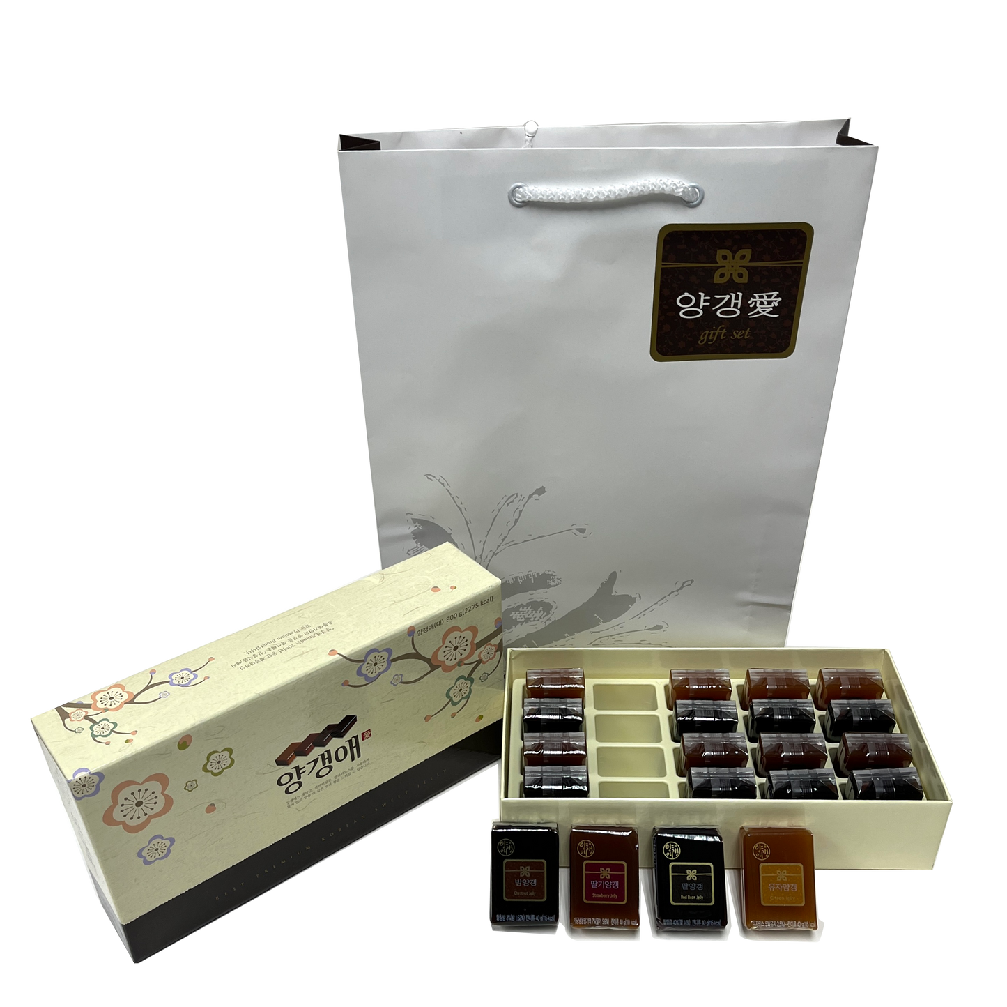 Yangaengae Korean Traditional Jelly Set 4 Flavor (40g x20/ 800g)