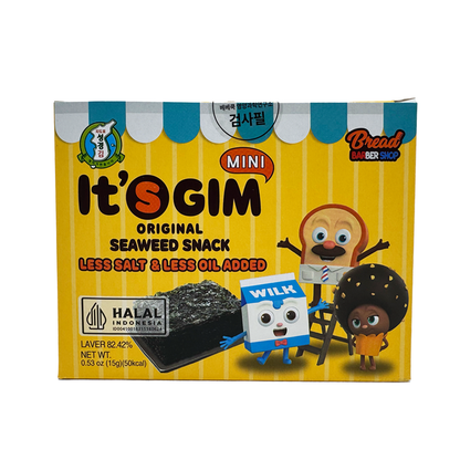 It's Gim Mini Less Salt & Less Oil Added - Sliced Seaweeds (15g)